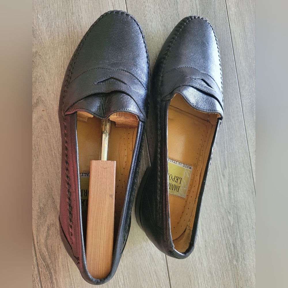 Black Leather Men's Loafers